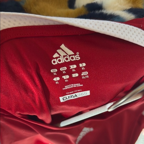 Adidas Red and White Performance Jersey - Picture 2 of 3